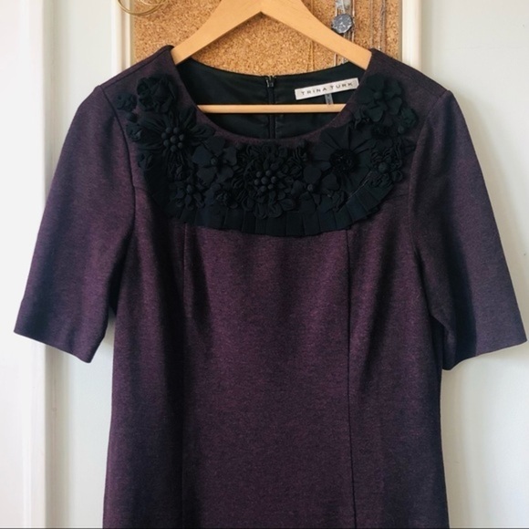 Trina Turk Dresses & Skirts - [TRINA Turk] Ribbon Embroidered Floral Neckline Sheath Dress